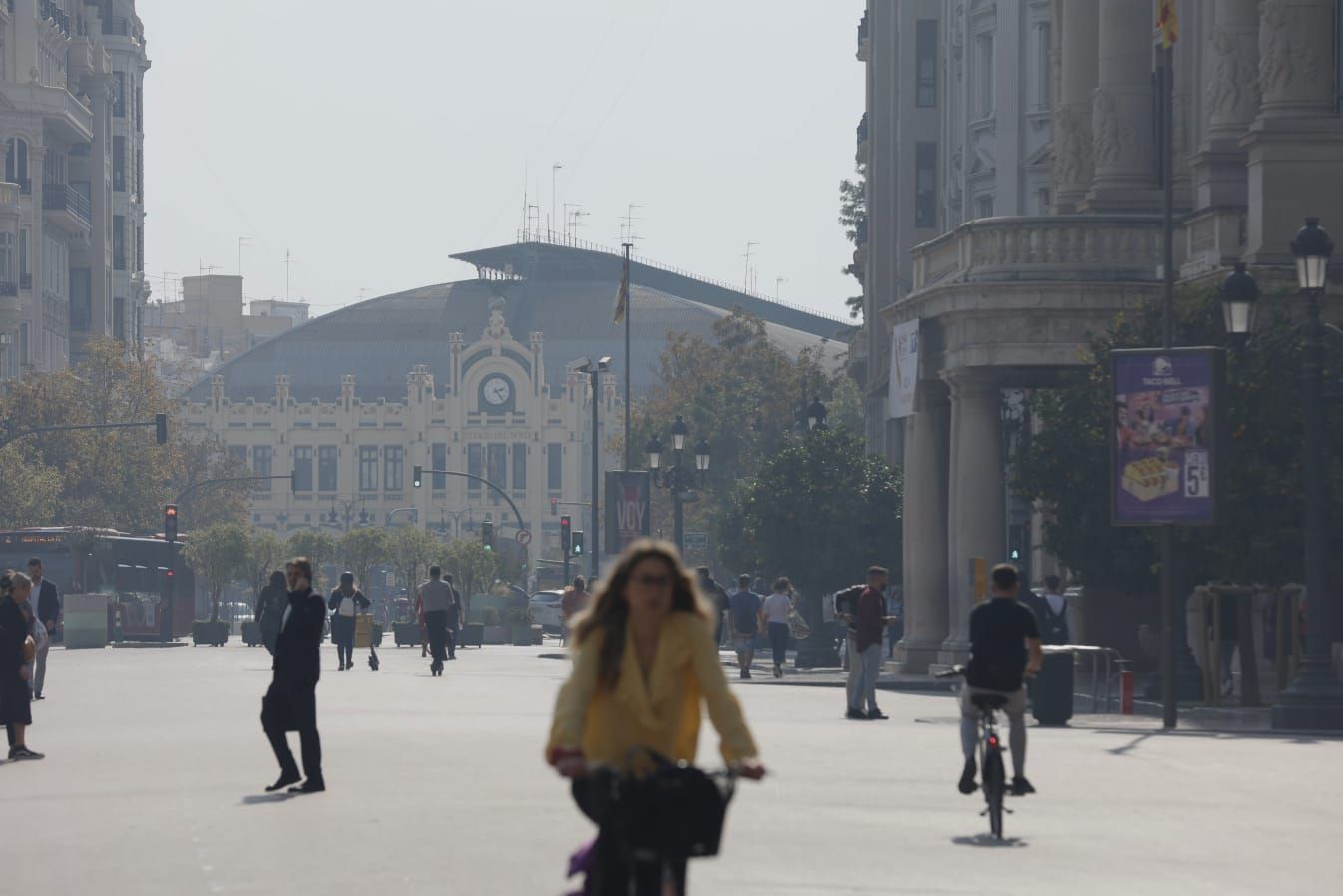 Humo en València por la quema de la paja del arroz