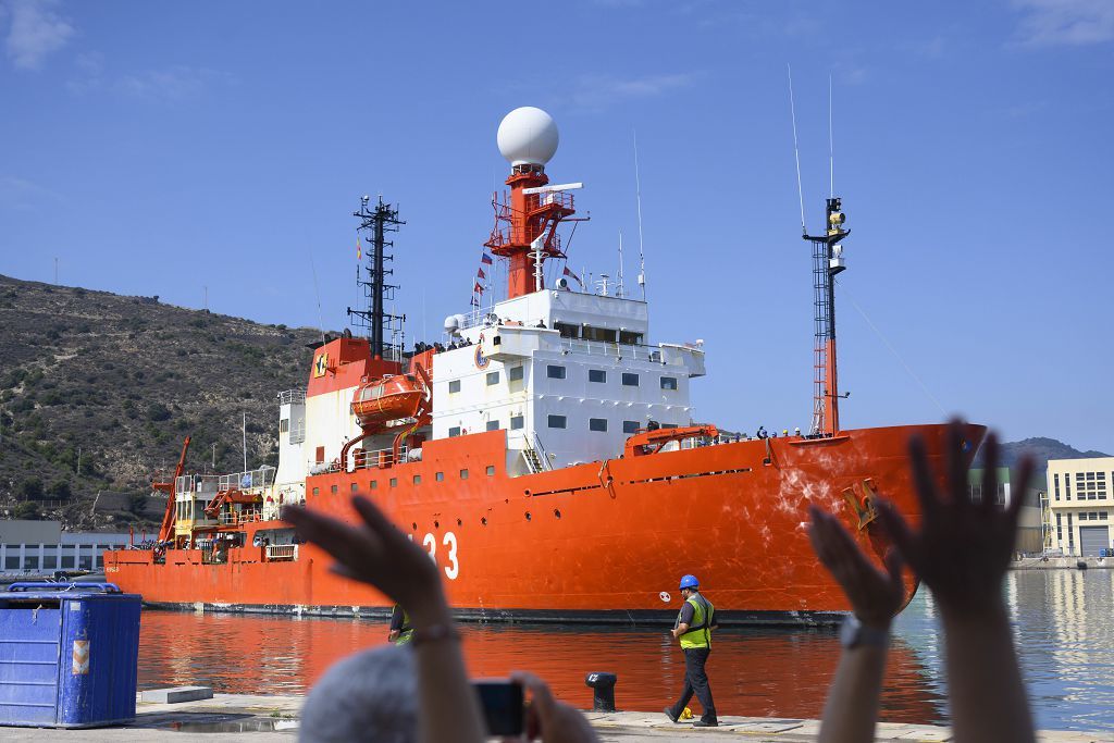 Llegada del buque Hesperides a Cartagena