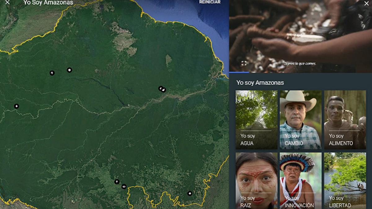 Captura de pantalla de Google earth y su 'Yo soy Amazonas'