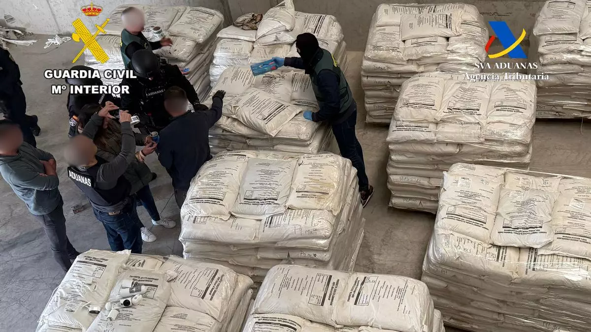 El cargamento de toneladas de zeolita que entró por el Puerto de València solo llevaba 30 kilos de cocaína