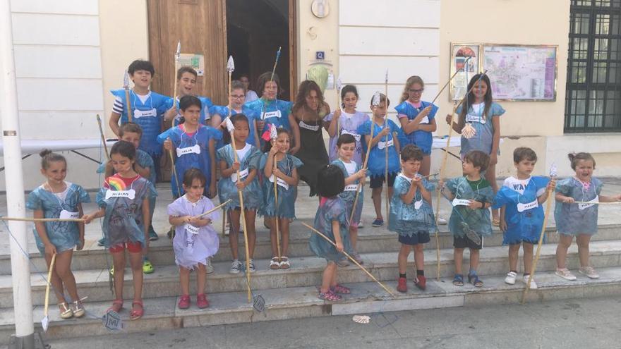 Los niños participantes en los talleres