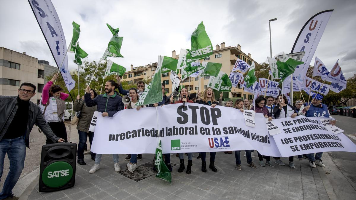 Una de las concentraciones organizadas por el SATSE antes de que acabará 2022.