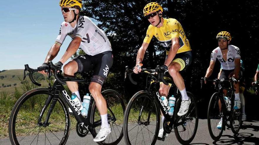 Landa y Froome, durante la etapa del domingo. // Efe