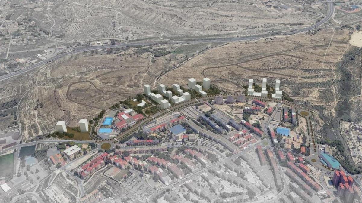 Recreación del futuro proyecto urbanístico en las Lomas de Garbinet.