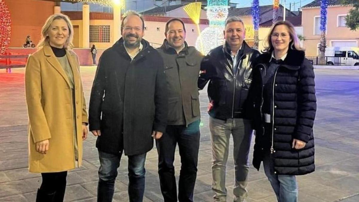 Los cinco ediles de Cs en Vilamarxant, estas pasadas Navidades.