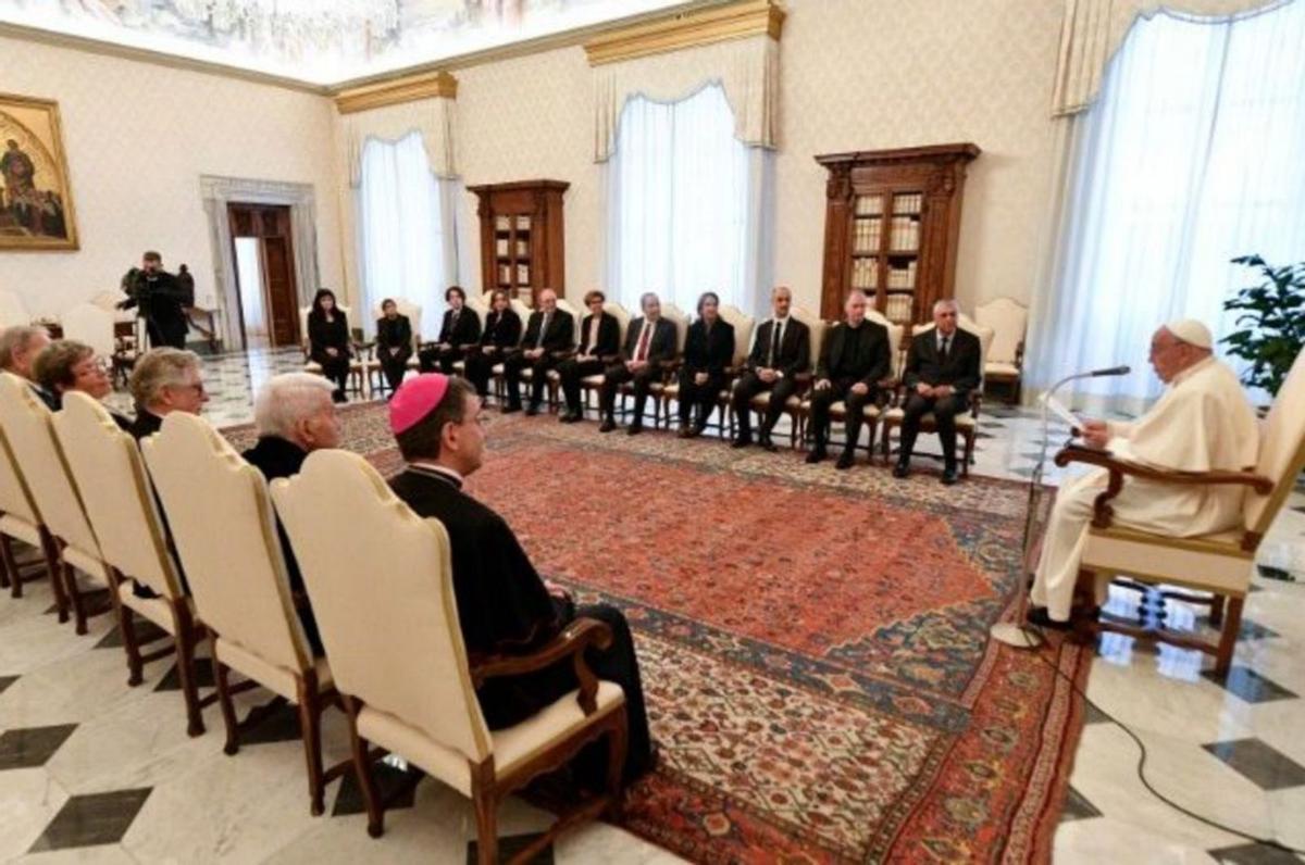 Hablando del «Amado» de Ramon Llull ante la Fundación Blanquerna en el Vaticano. | VATICAN MEDIA