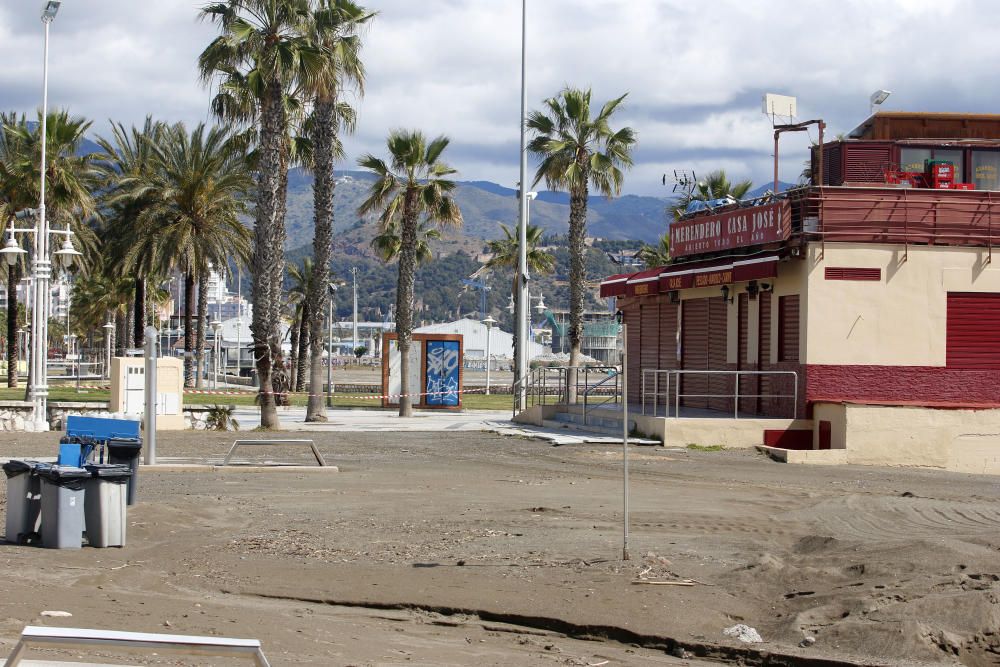 Playas cerradas en Málaga en el inicio de la primavera