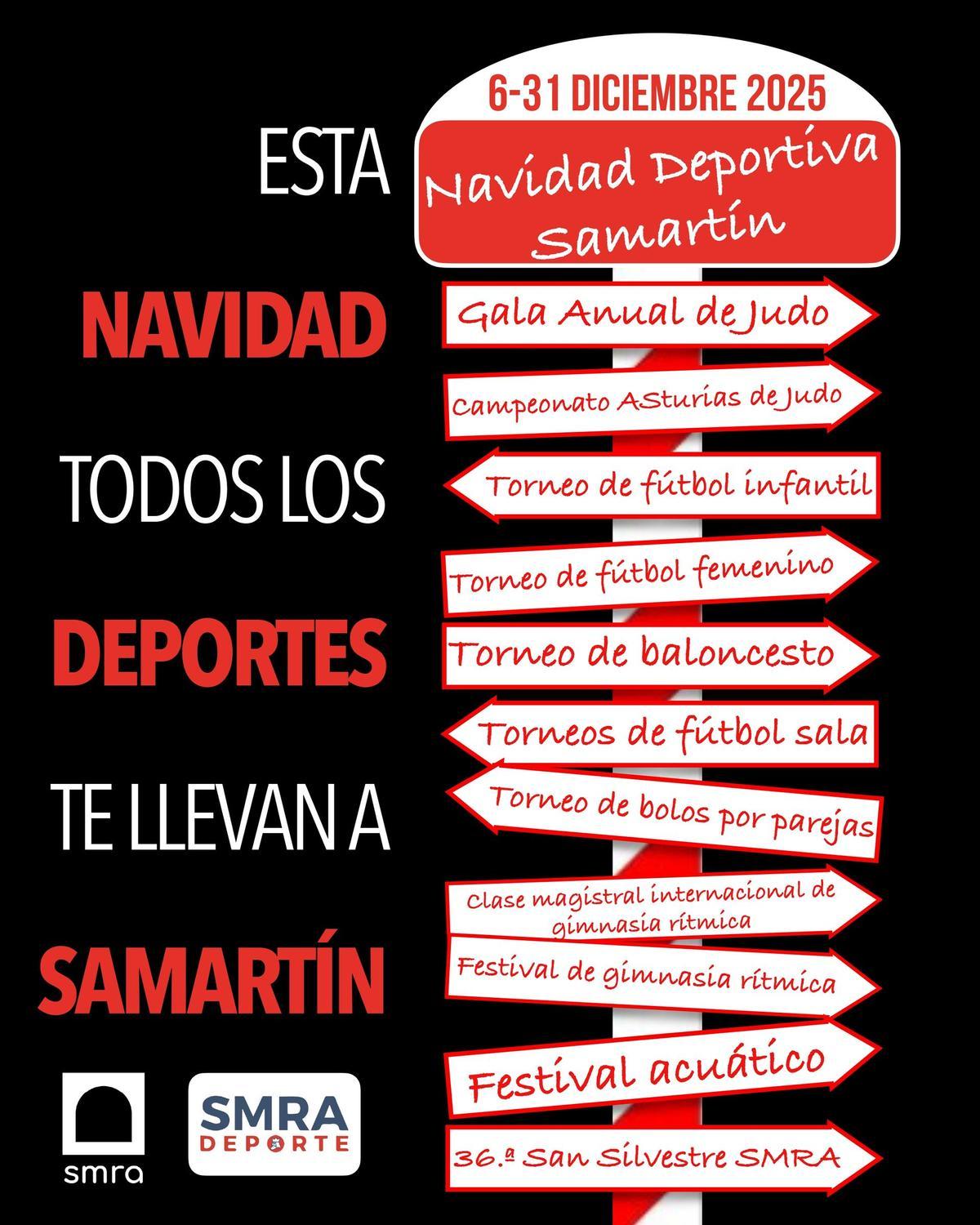 El cartel con las actividades.
