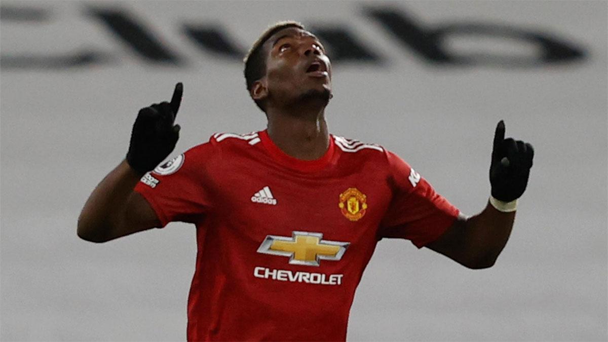 Pogba celebra el gol ante el Fulham