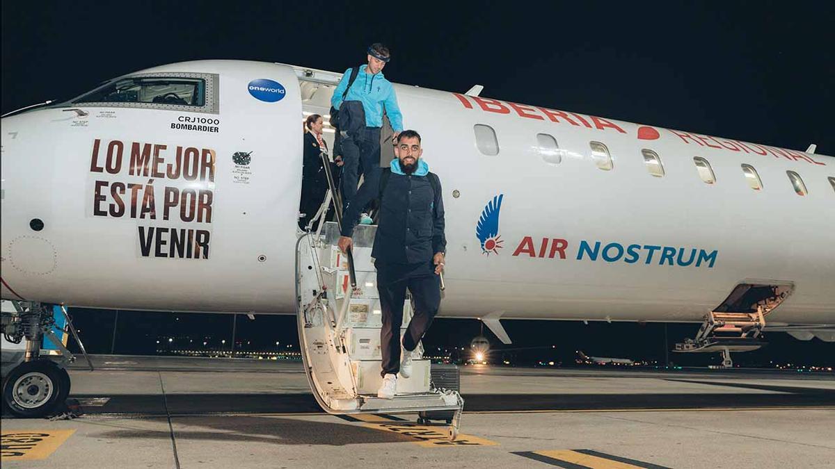 Jugadores del Celta, durante uno de sus viajes