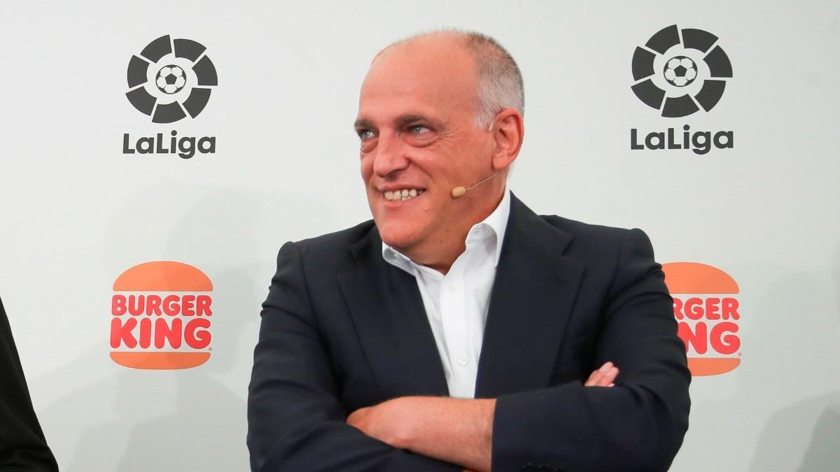 Tebas, en un evento de LaLiga y Burger King