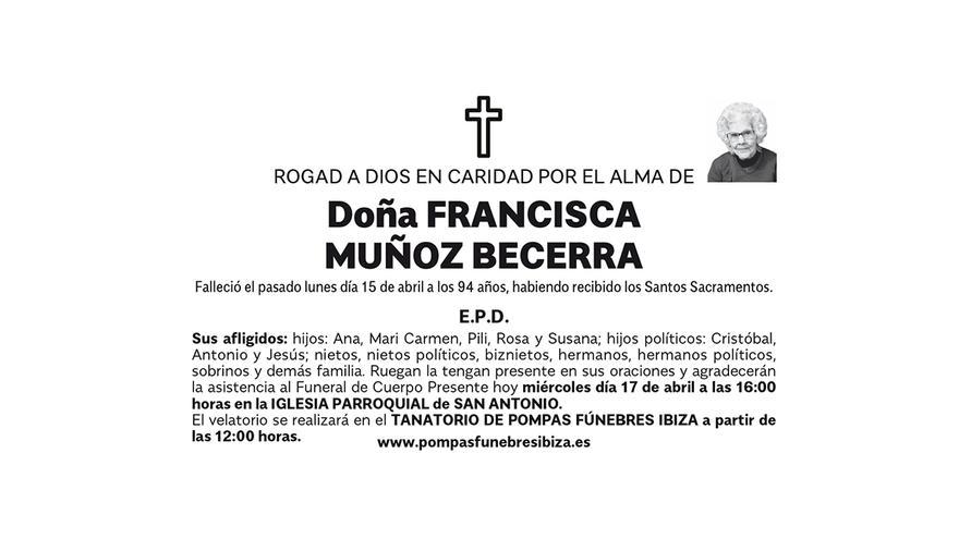 Esquela Francisca Muñoz Becerra