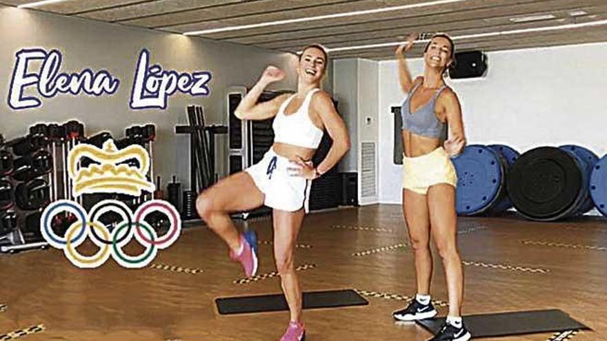 La medallista Elena López y la entrenadora María Rossich, en un vídeo de Instagram de ésta.