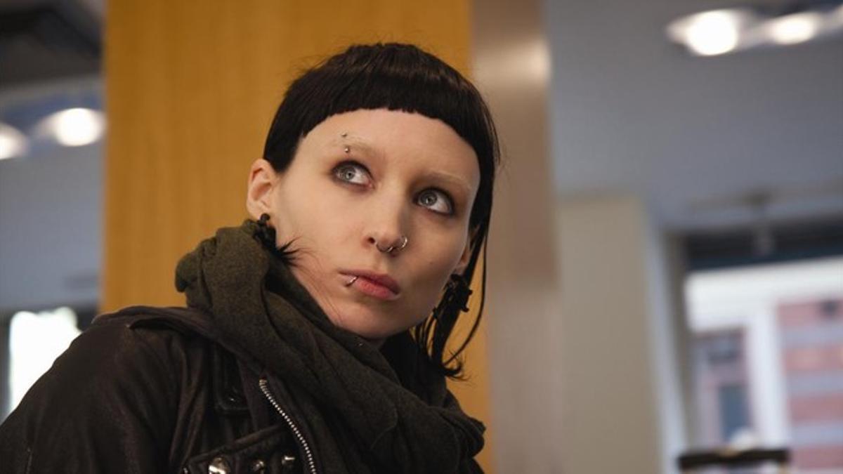 La actriz Rooney Mara en el  papel de  Lisbeth Salander.