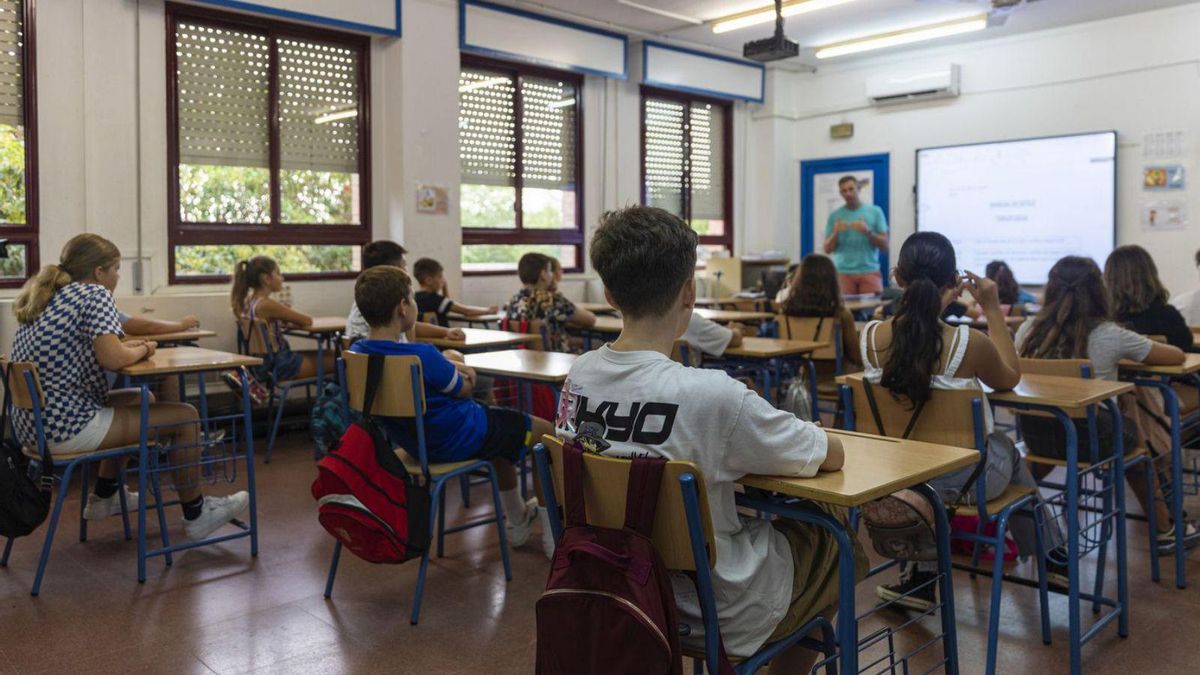 Alumnos de Primaria, en un centro escolar gallego. | // E. P.