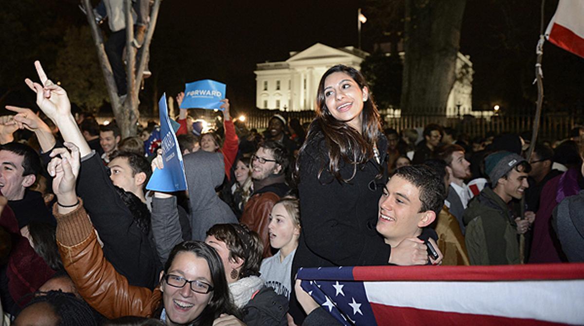 Els demòcrates celebraven a tots els racons del país el triomf d’Obama