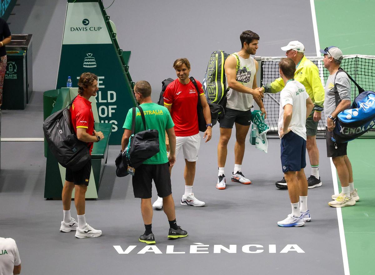 Copa Davis en València: España entrena por segundo día en La Fonteta