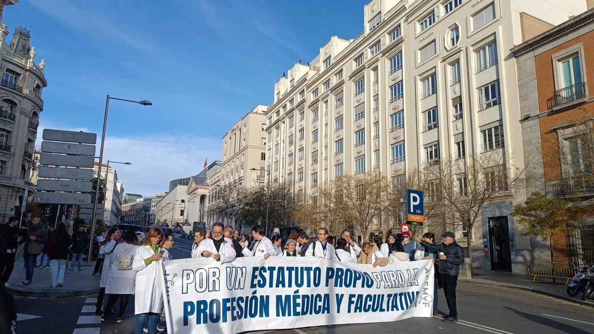 Manifestación de médicos en Madrid.
