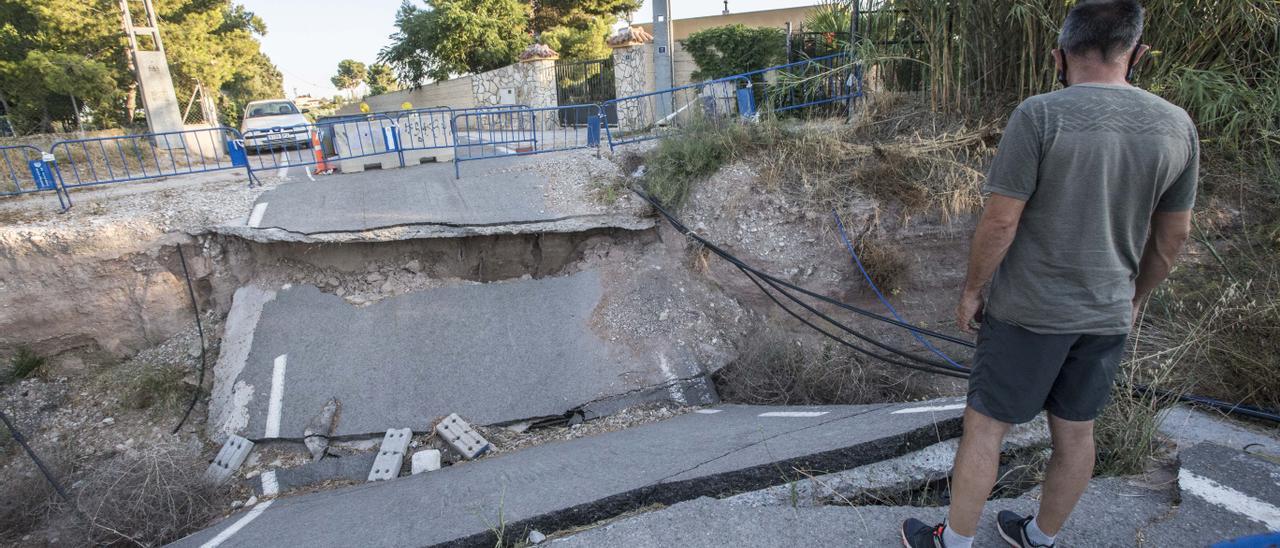 Estado del camino de la Molineta, en la Cañada, desde la DANA de septiembre de 2019