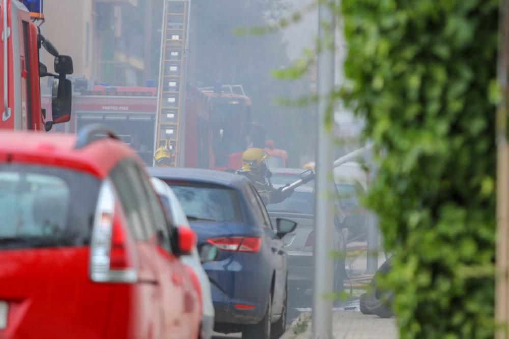 Feuer zerstört Werkstatt in Palmas Vorort Son Ferriol