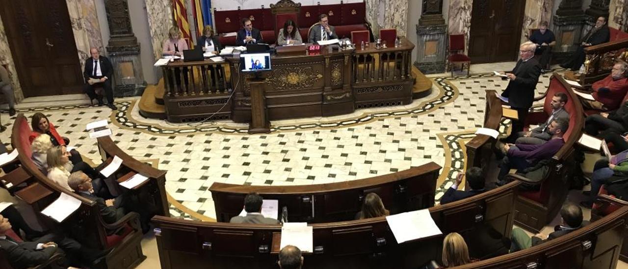 Imagen reciente de un pleno en el Ayuntamiento de València.