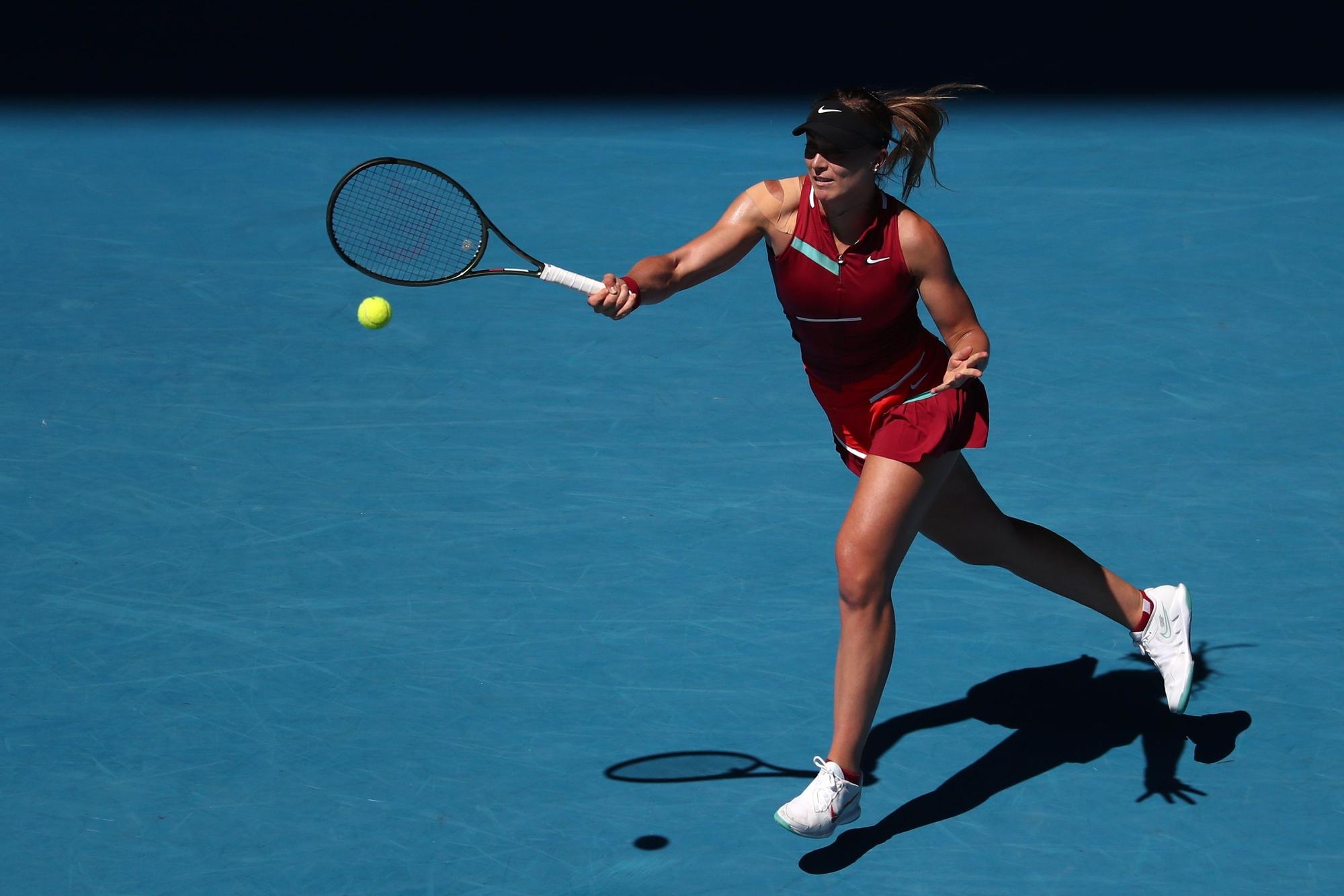 Paula Badosa durante su partido contra Madison Keys