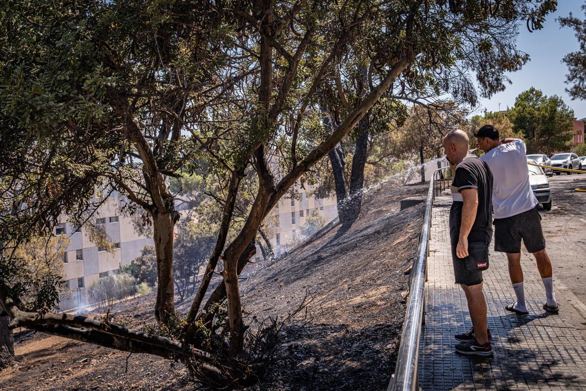 Los Bombers confían en perimetrar pronto el incendio forestal en Gavà que ha obligado a confinar a 6.000 personas