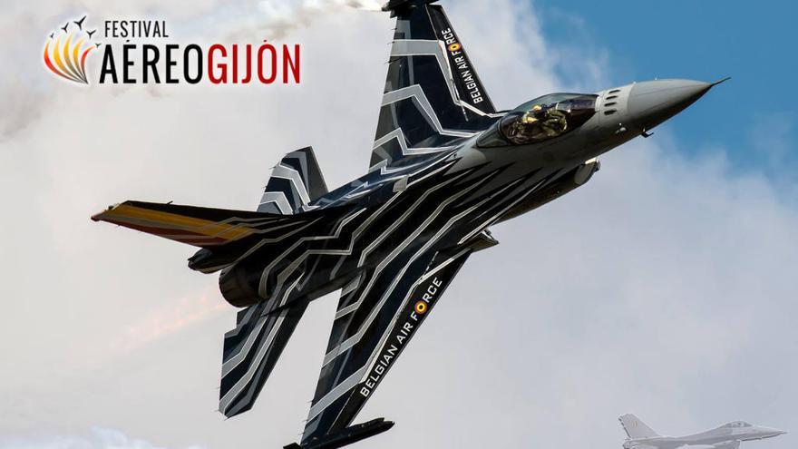 Un F-16 belga será la estrella del Festival Aéreo de Gijón