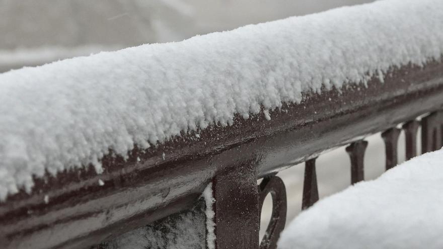Vista de la nieve en la localidad madrileña de Navacerrada este martes.