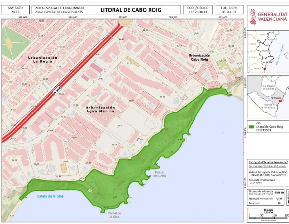 Zona Especial de Conservación en el litoral oriolano