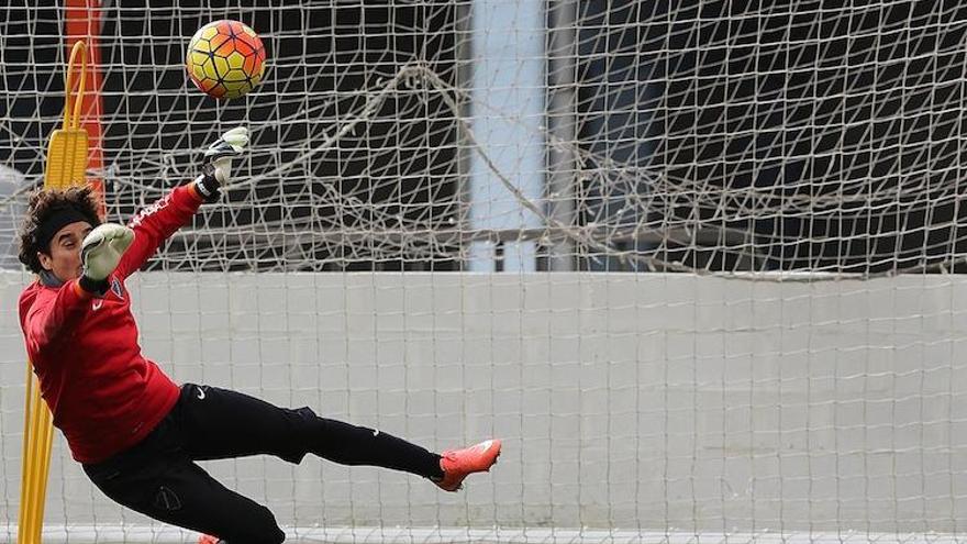 Ochoa, en un entrenamiento.