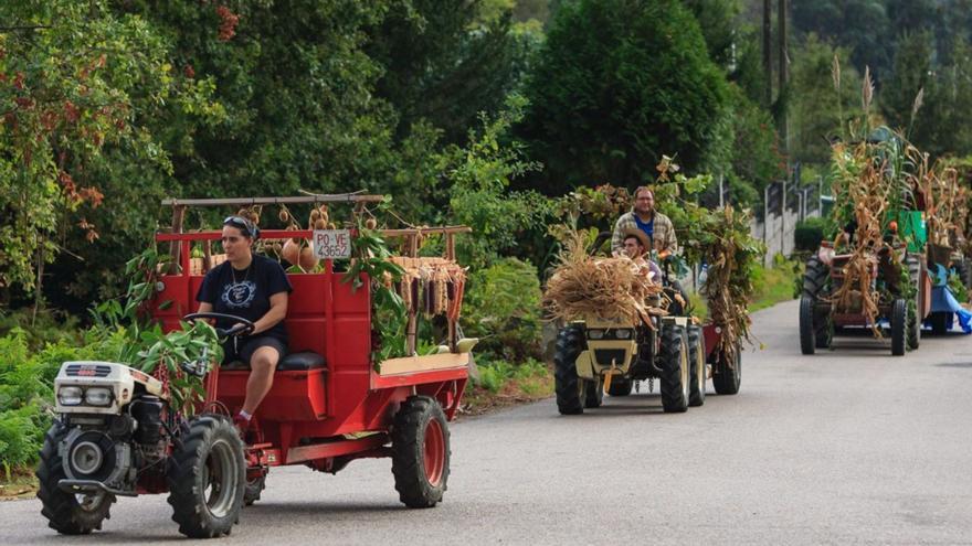 Festa da Colleita con augardente e desfile de tractores en Sela