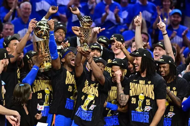 Las imágenes de la celebración de los Oklahoma City Thunder tras ganar la NBA ante los Indiana Pacers