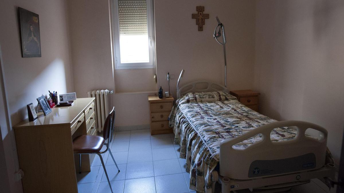 Una habitació del convent de les caputxines quan encara hi vivien germanes