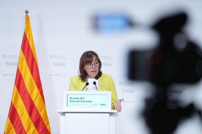 La portavoz del Govern, Sílvia Paneque, en rueda de prensa este martes
