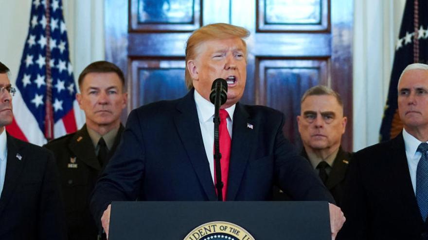 Donald Trump, en rueda de prensa en la Casa Blanca.