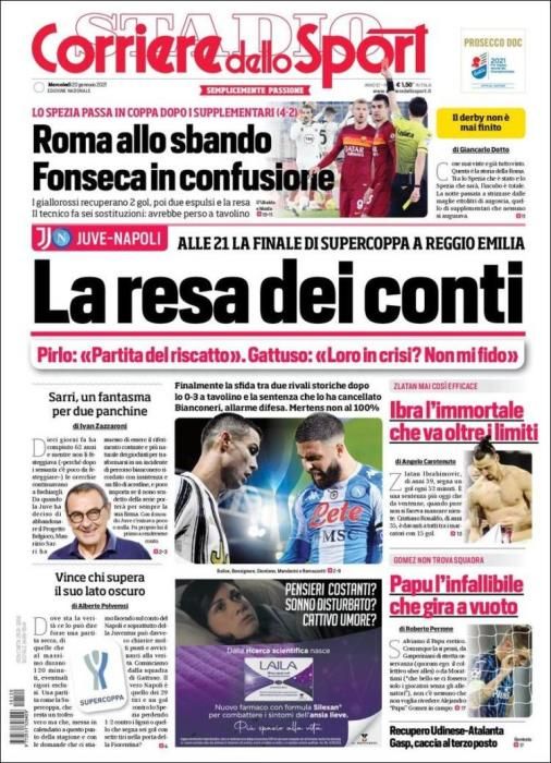 CORRIERE DELLO SPORT miércoles 20 enero 2021