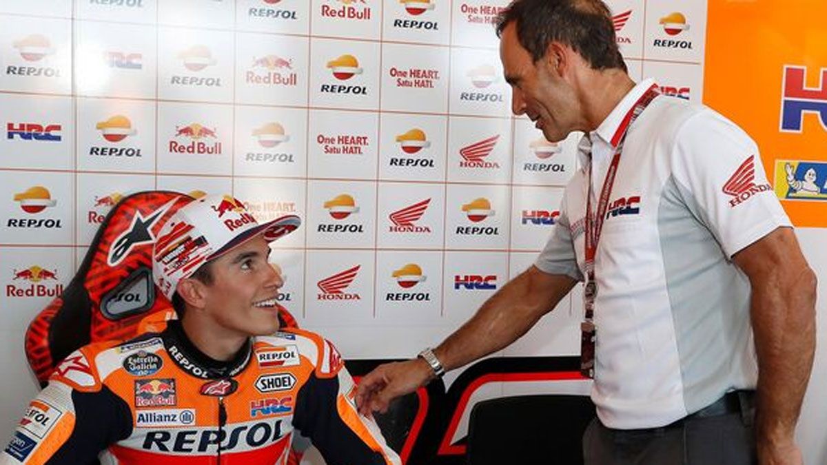 Marc Márquez y Alberto Puig, en una imagen de archivo