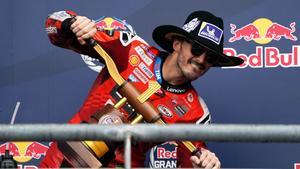 Bagnaia celebra su triunfo en el GP de las Américas