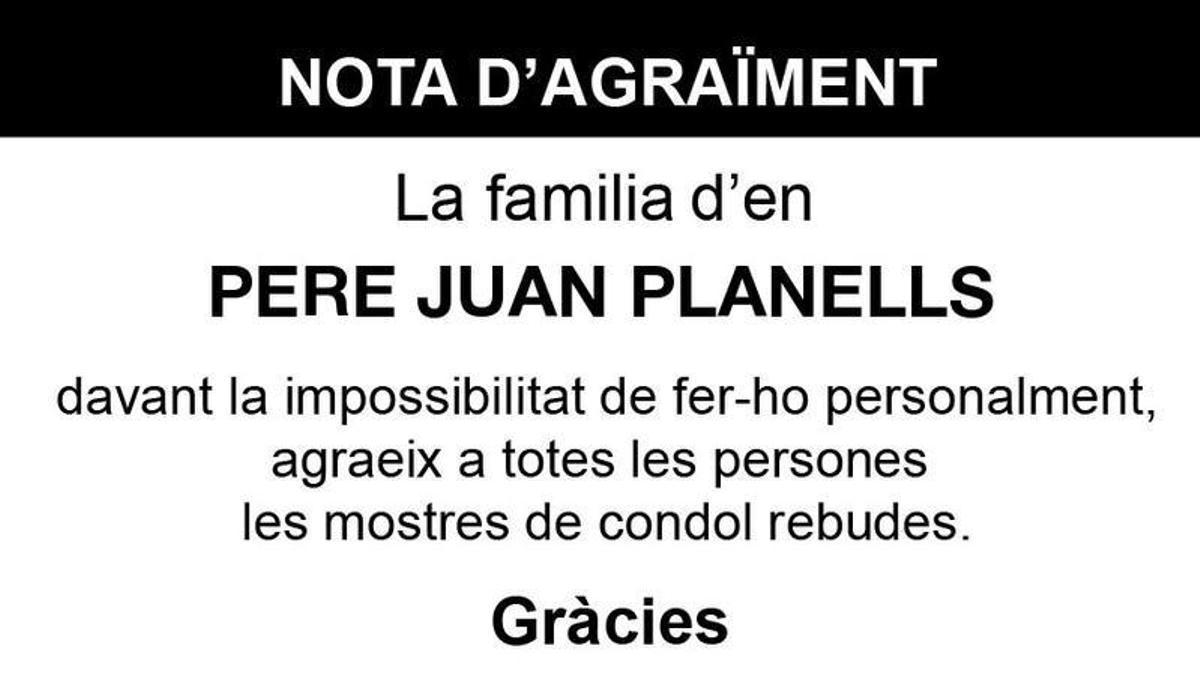Nota Pere Juan Planells