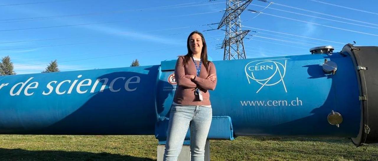 La ingeniera viguesa Carmen Misa, ayer, en el CERN de Ginebra.