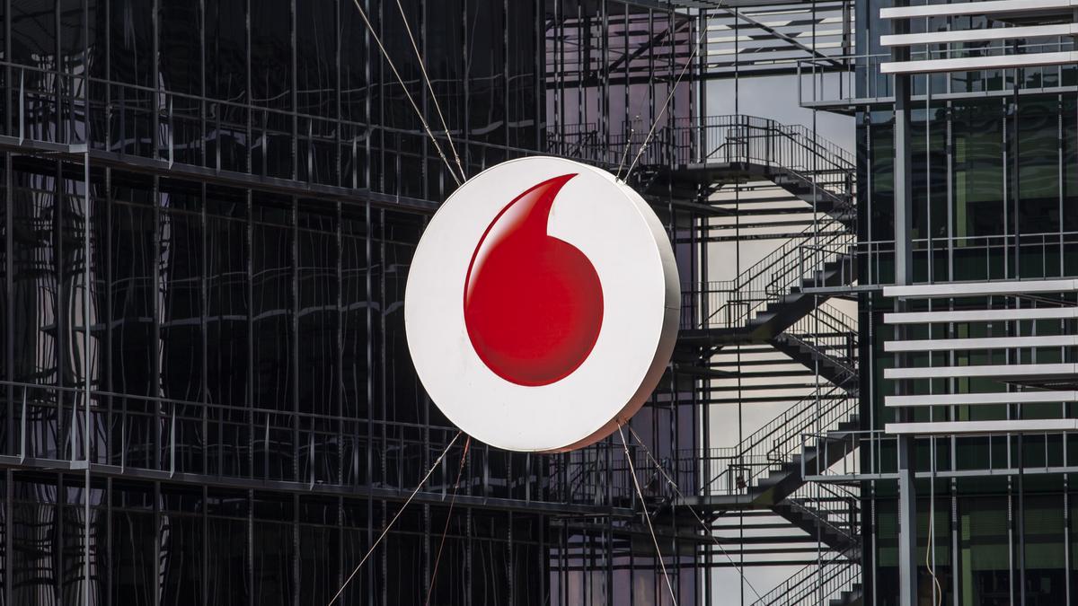 Logo de la sede de Vodafone en Madrid