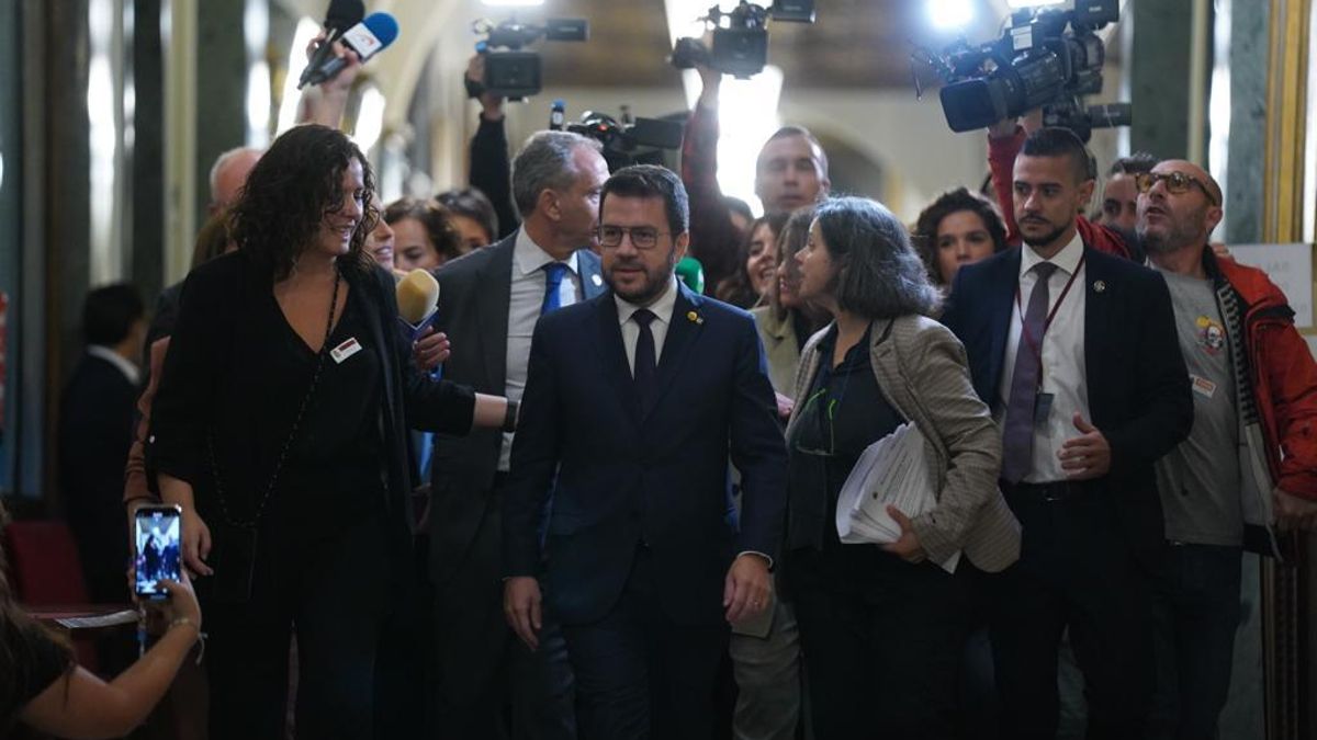 El president de la Generalitat, Pere Aragonès, este jueves en el Senado.