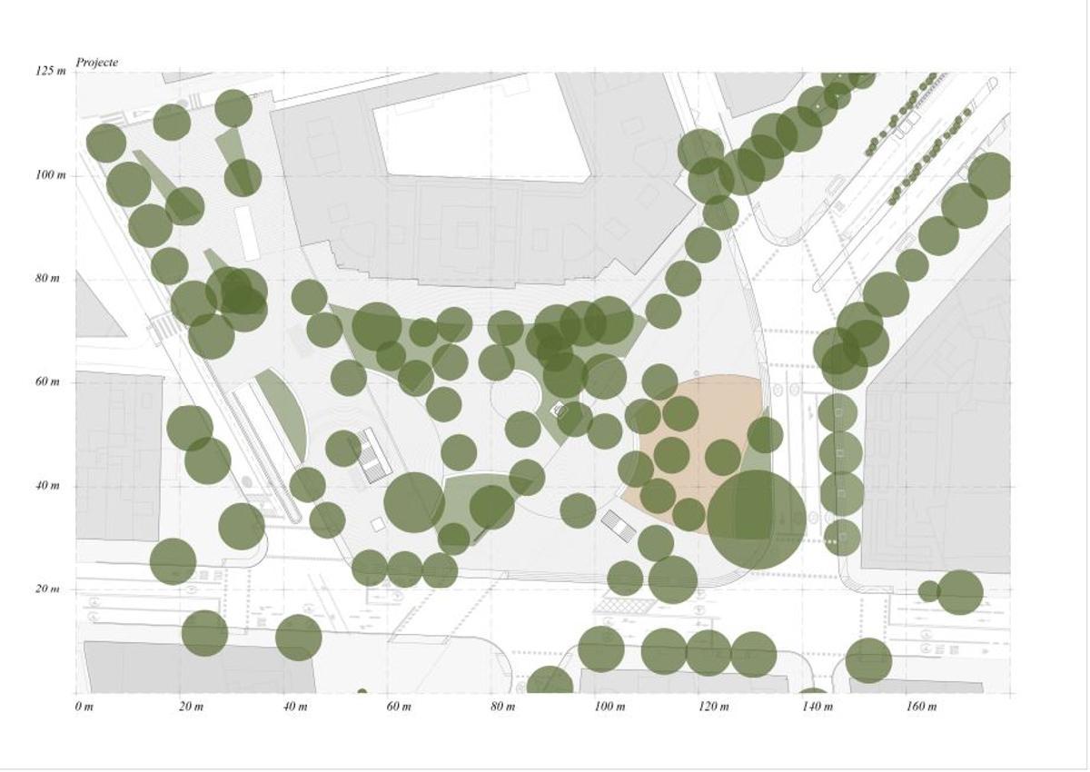 Mapa de la propuesta de reforma de la plaza de Sants.