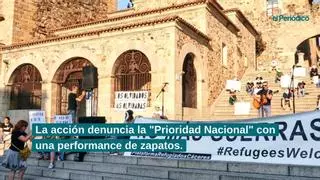 Una marcha en Cáceres denunciará este jueves la "Prioridad Nacional" con una performance de zapatos