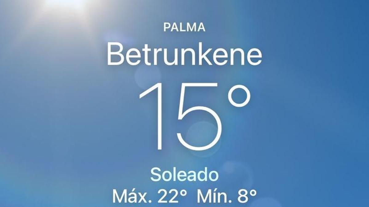 Temperaturas de 22 grados en "Betrunkene" el lunes 6 de abril.