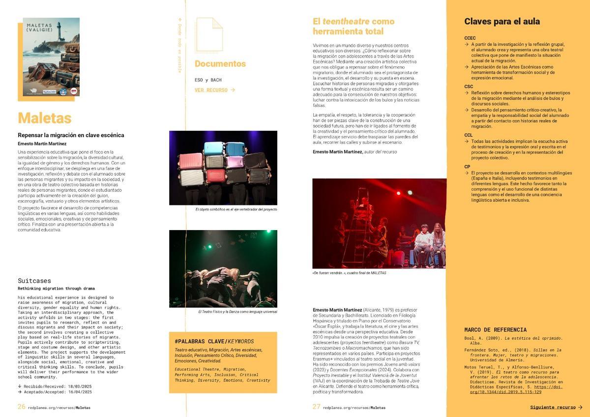 Recurso del proyecto educativo "Maletas" del IES de Santa Pola