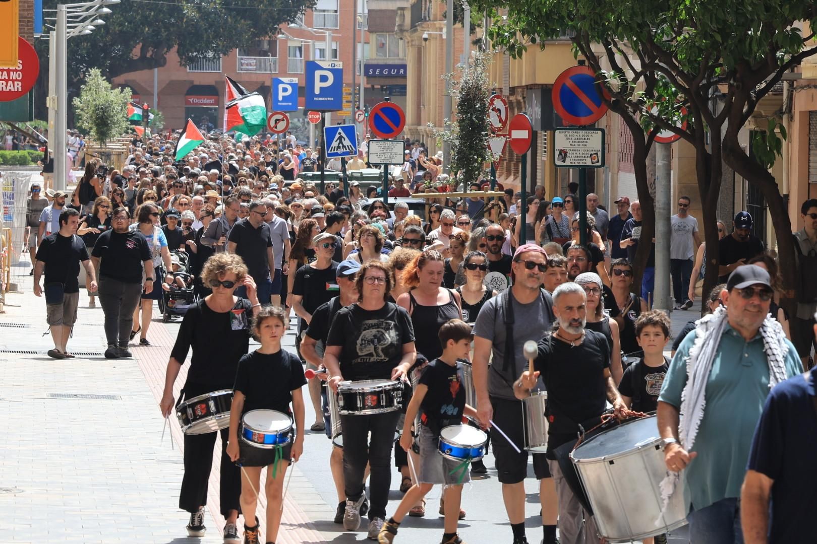 Manifestación a favor del pueblo palestino y la paz en Castellón