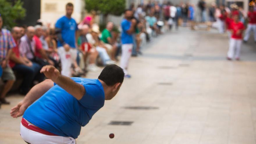 Un evento de pilota valenciana celebrada junto al Ayuntamiento el pasado año