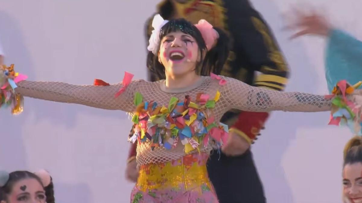 La mallorquina Angy Fernández actuando frente al Papa León XIV